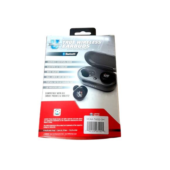 NCAA Ohio State Buckeyes Wireless Earbuds True Version 2 Red Bluetooth   New - Picture 2 of 3